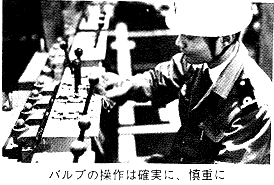 バルブの操作は確実に、慎重に