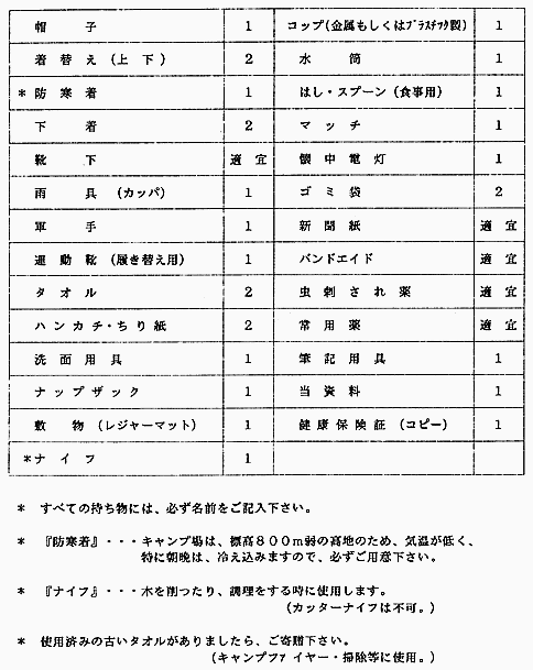 日本財団図書館 電子図書館 女性のためのキャンプ募集案内 参加者しおり